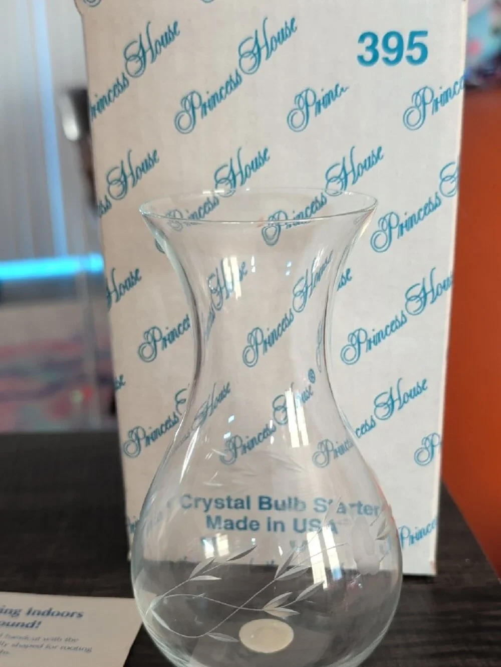 Princess House Retired Etched Glass Bud Vase 395